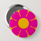 RETRO rosa Blumen-Rucksack-Buttonknöpfe Button (Vorne & Hinten)