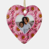 Retro rosa Blumenrosa Farbenblume Fotoplatte Keramik Ornament (Rechts)