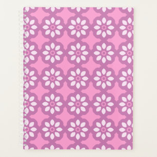 Retro-Rosa-Blüten-Muster  Planer