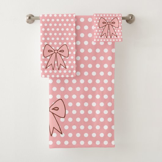 Retro-Rosa-Bogen-Badezimmer-Handtuch-Set Badhandtuch Set (Insitu)