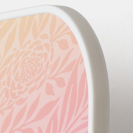 Retro Rosa Botanisches trendy Muster Pickleball Schläger (Linke Seite)