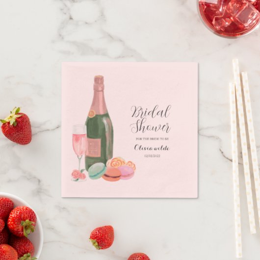 Retro-rosa Brautparty Serviette (Beispiel)