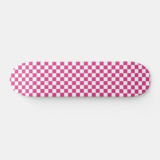 Retro rosa Checkered Pattern Checkerboard der 90er Skateboard (Horizontal)