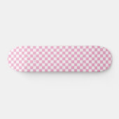 Retro rosa Checkered Pattern Checkerboard der 90er Skateboard (Horizontal)