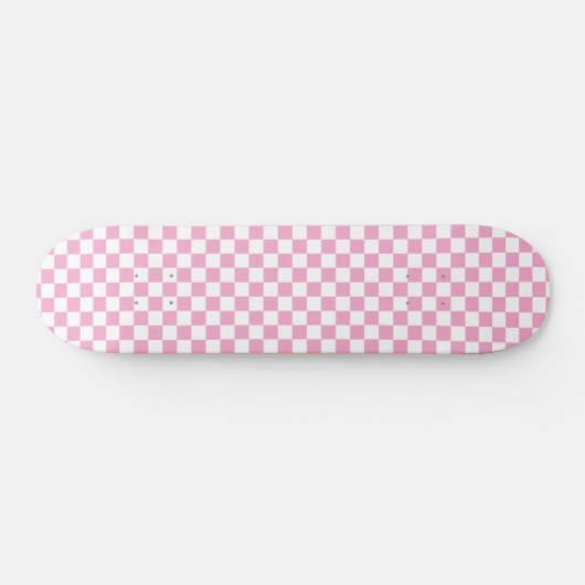Retro rosa Checkered Pattern Checkerboard der 90er Skateboard (Horizontal)