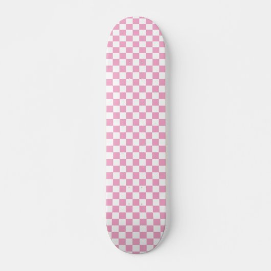 Retro rosa Checkered Pattern Checkerboard der 90er Skateboard (Vorne)