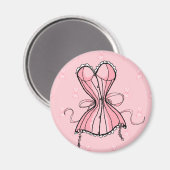 Retro Rosa Corset Magnet (Vorderseite/Rückseite)