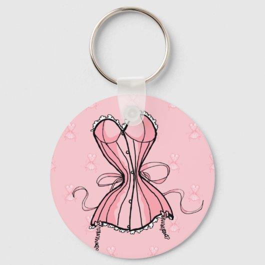 Retro Rosa Corset Schlüsselanhänger (Vorderseite)