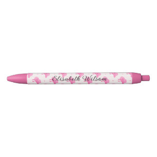 Retro-Rosa-Cowgirl-Hut mit Monogramm-Schleife Kugelschreiber