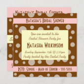 Retro Rosa Creme Schokolade Blasen Brautparty Einladung (Vorne/Hinten)