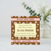 Retro Rosa Creme Schokolade Blasen Brautparty Einladung (Stehend Vorderseite)