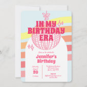 Retro Rosa Disco Ball in meinem Party Einladung (Vorderseite)