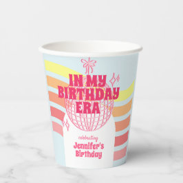 Retro Rosa Disco Ball in meinem Party Pappbecher