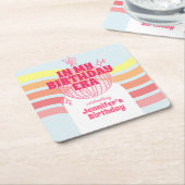 Retro Rosa Disco Ball in meinem Party Rechteckiger Pappuntersetzer (angewinkelt)