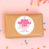 Retro Rosa Disco Ball in meinem Party Runder Aufkleber