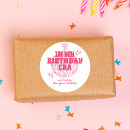 Retro Rosa Disco Ball in meinem Party Runder Aufkleber