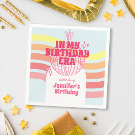 Retro Rosa Disco Ball in meinem Party Serviette