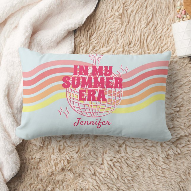 Retro Rosa Disco Ball in meiner Sommerzeit Lendenkissen (Decke)