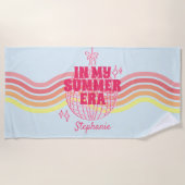 Retro Rosa Disco Ball in meiner Sommerzeit Strandtuch (Vorderseite)