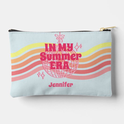 Retro Rosa Disco Ball in meiner Sommerzeit Zubehörtasche (Rückseite)