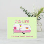 Retro rosa Dosenhammer kann Anhängerglühen Einladung (Stehend Vorderseite)