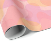 Retro Rosa Farben Amorphe Formen Kunstmuster Geschenkpapier (Rolleneckpunkt)