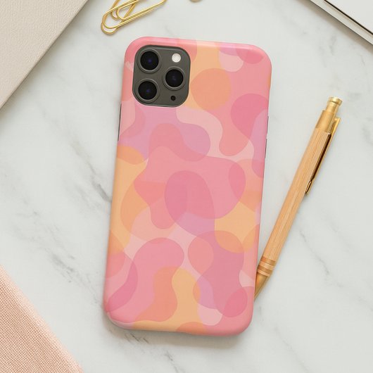 Retro Rosa Farben Amorphe Formen Kunstmuster iPhone Hülle