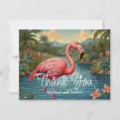 Retro rosa Flamingo Dankeskarte (Vorderseite)