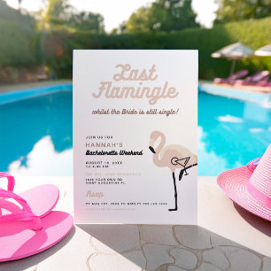 Retro Rosa Flamingo Letzter Flamingo-Junggesellinn Einladung