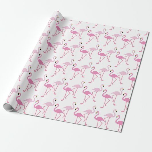 Retro rosa Flamingo Muster Thema Exotic Bird Geschenkpapier (Ungerollt)