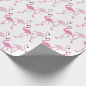 Retro rosa Flamingo Muster Thema Exotic Bird Geschenkpapier (Ecke)