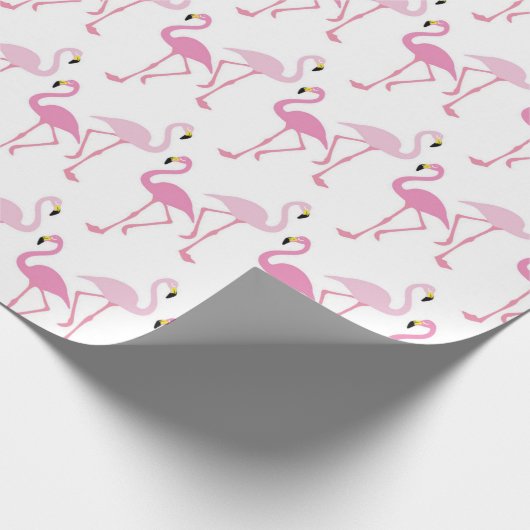 Retro rosa Flamingo Muster Thema Exotic Bird Geschenkpapier (Ecke)