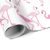 Retro rosa Flamingo Muster Thema Exotic Bird Geschenkpapier (Rolleneckpunkt)