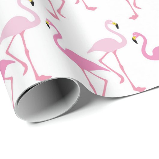 Retro rosa Flamingo Muster Thema Exotic Bird Geschenkpapier (Rolleneckpunkt)