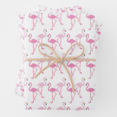 Retro rosa Flamingo-Muster Theme Geschenkpapier Set (Beispiel)