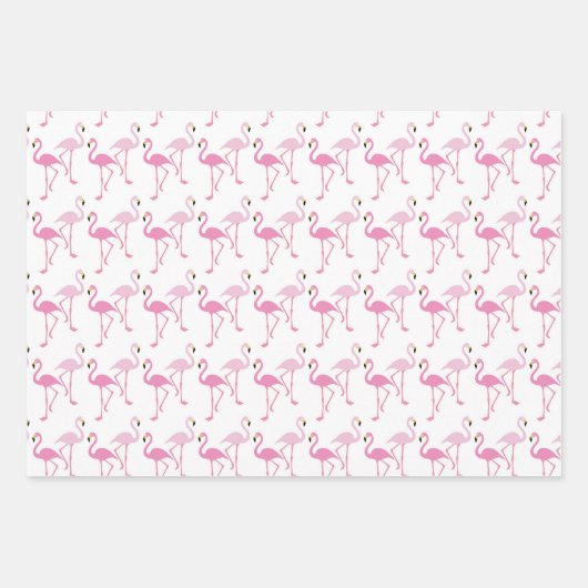 Retro rosa Flamingo-Muster Theme Geschenkpapier Set (Vorderseite)