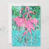 Retro rosa Flamingos Abstrakte 12x18 Einladungen V (Vorderseite)