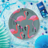 Retro-Rosa Flamingos Pappteller (Party)