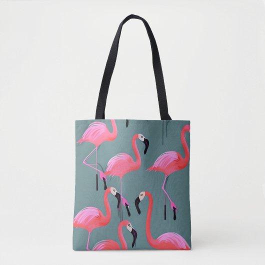 Retro-Rosa Flamingos Tasche (Vorderseite)