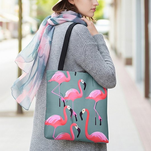 Retro-Rosa Flamingos Tasche