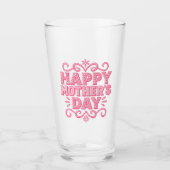 Retro Rosa Frohen Muttertag Glas (Vorderseite)