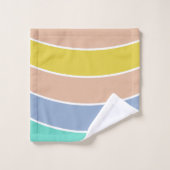 Retro rosa, gelb, aquamarine geometrische Muster H Badhandtuch Set (Waschlappen)