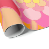 Retro rosa Gelb tont Blumenmuster Geschenkpapier (Rolleneckpunkt)