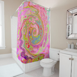 Retro Rosa, Gelb und Magenta Abstrakte Kunst, Dich Duschvorhang