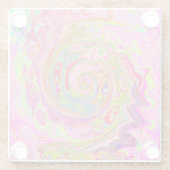 Retro Rosa, Gelb und Magenta Abstrakte Kunst, Dich Glasuntersetzer (Rückseite)