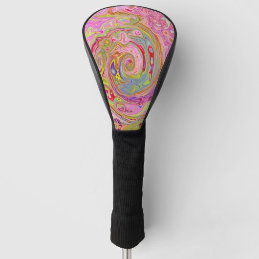 Retro Rosa, Gelb und Magenta Abstrakte Kunst, Dich Golf Headcover (Vorderseite)