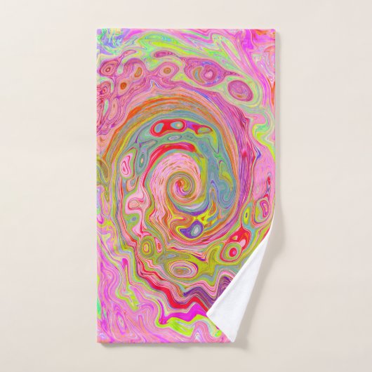 Retro Rosa, Gelb und Magenta Abstrakte Kunst, Dich Handtuch (Handtuch)