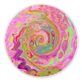 Retro Rosa, Gelb und Magenta Abstrakte Kunst, Dich Keramikknauf (Vorderseite)