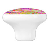 Retro Rosa, Gelb und Magenta Abstrakte Kunst, Dich Keramikknauf (Seitenansicht)