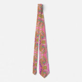 Retro Rosa, Gelb und Magenta Abstrakte Kunst, Dich Krawatte (Rückseite)